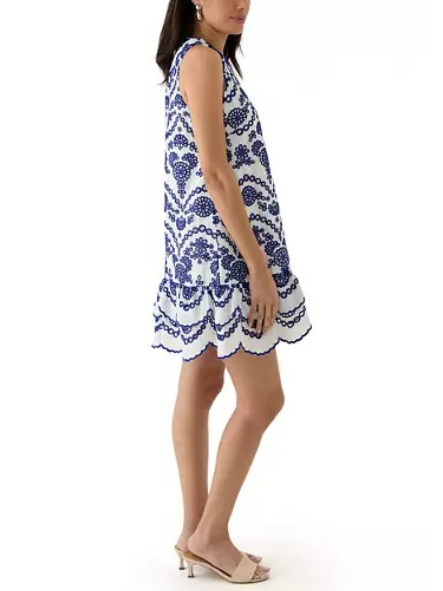 Ruffle Hem Print Sleeveless Dress