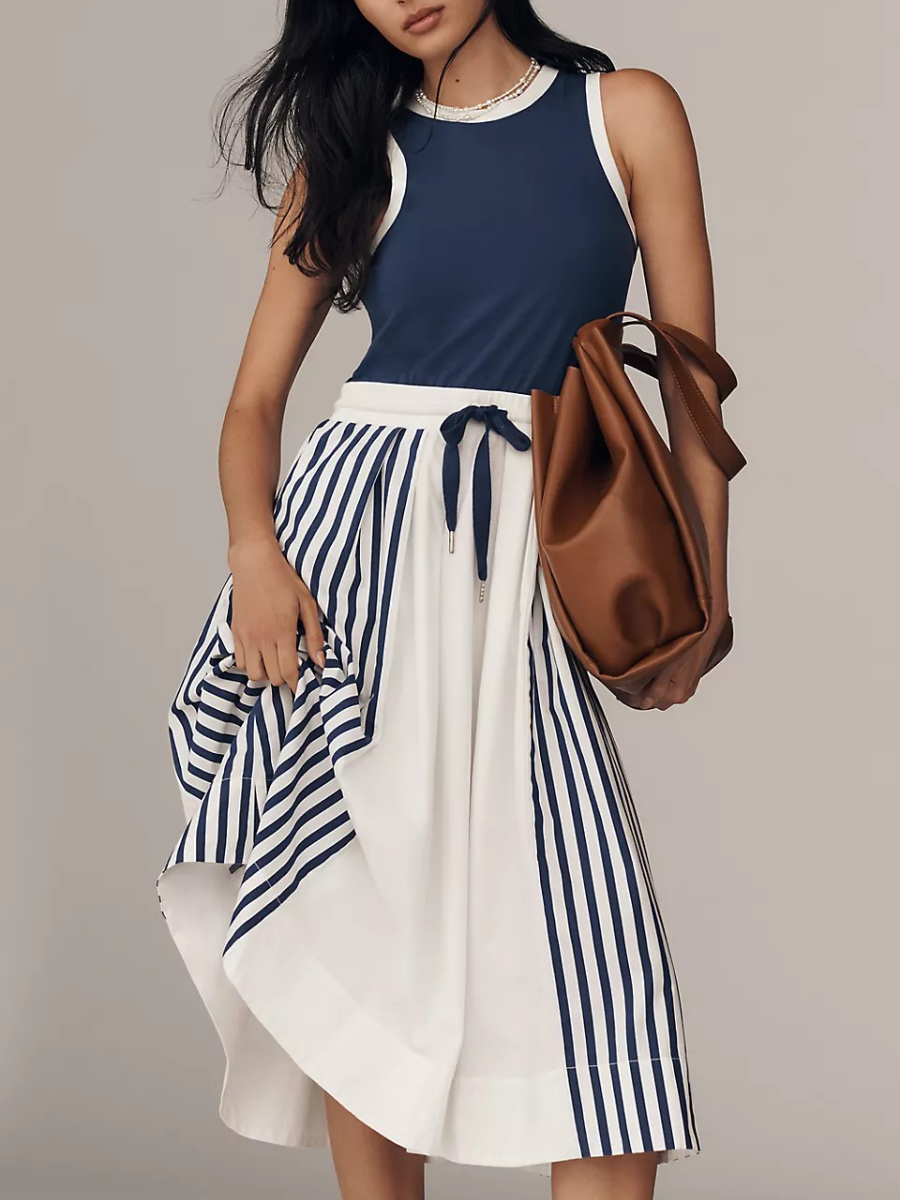 Daily Practice Sleeveless Drawstring Midi Dress
