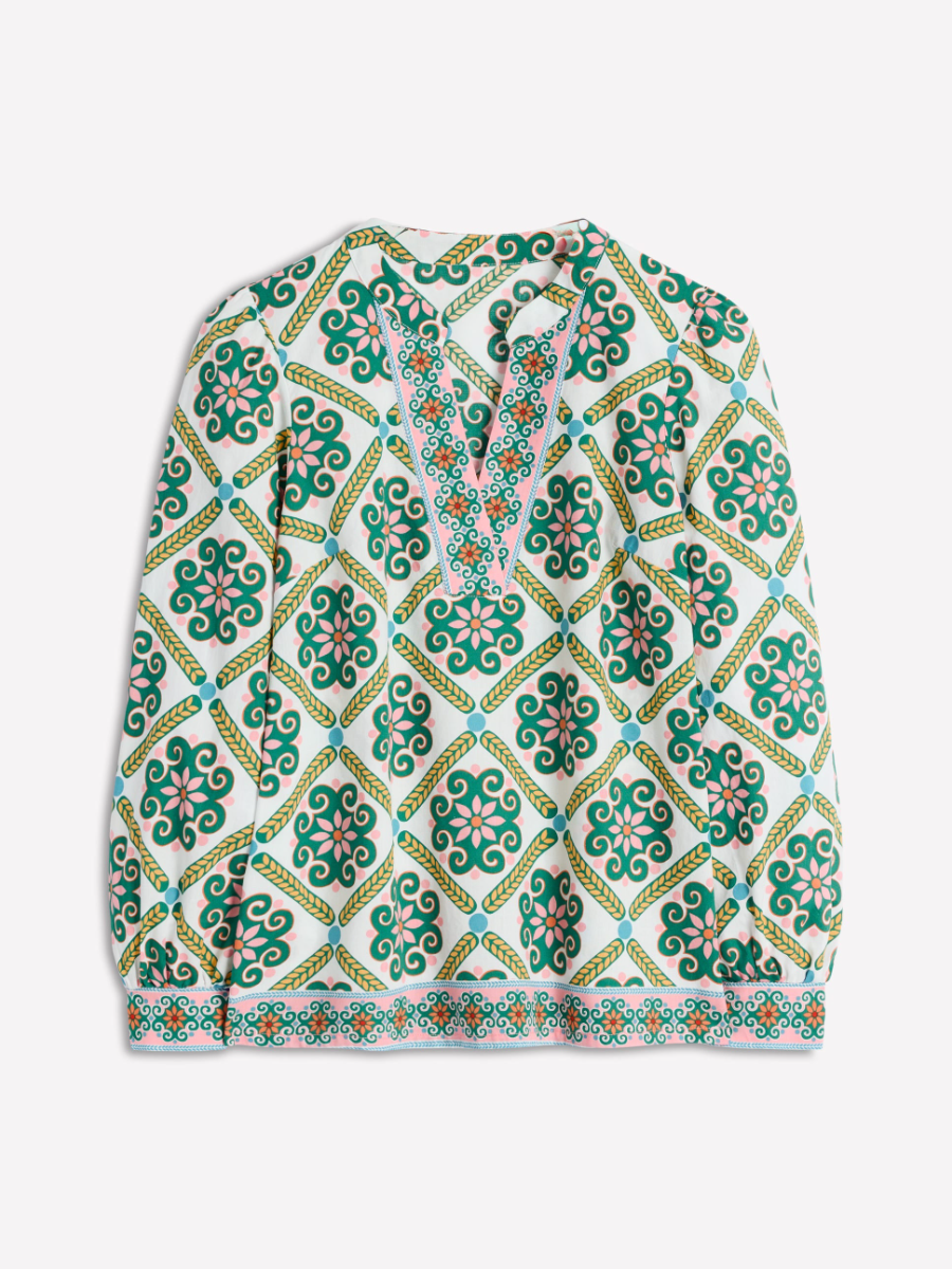 Elegant Geometric Floral Top