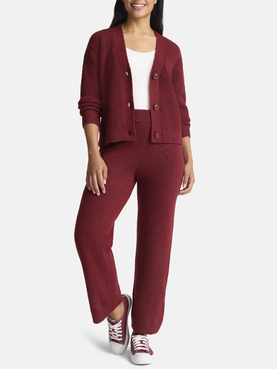 Women's Cardigan And Pants Sweater Set