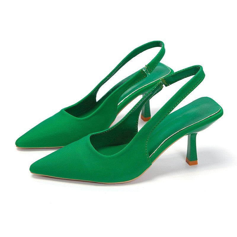 Elegant Pointed Toe Slingback Pumps
