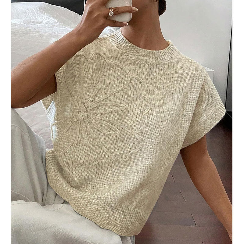 Flower Knit Sweater T-shirt