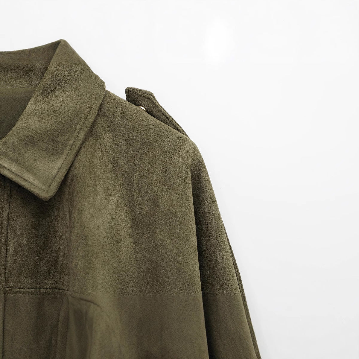 Suede Puffed Bomber Jacket