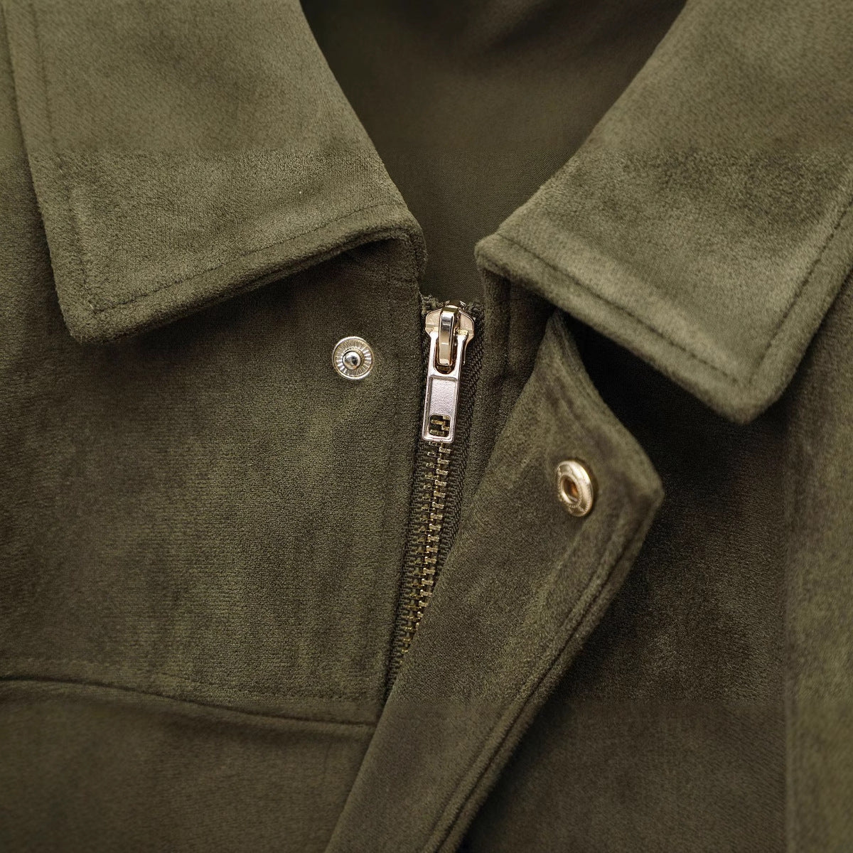 Suede Puffed Bomber Jacket