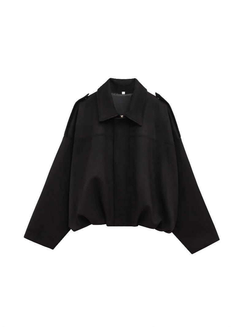 Suede Puffed Bomber Jacket