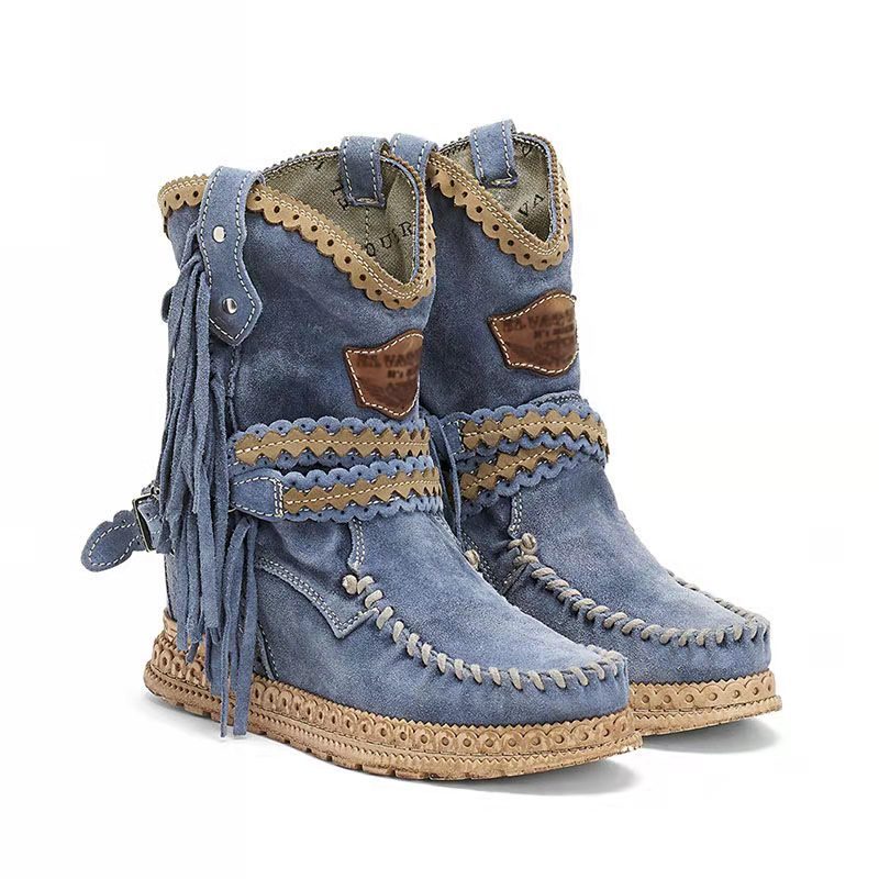 Women's Boho Style Fringed Booties