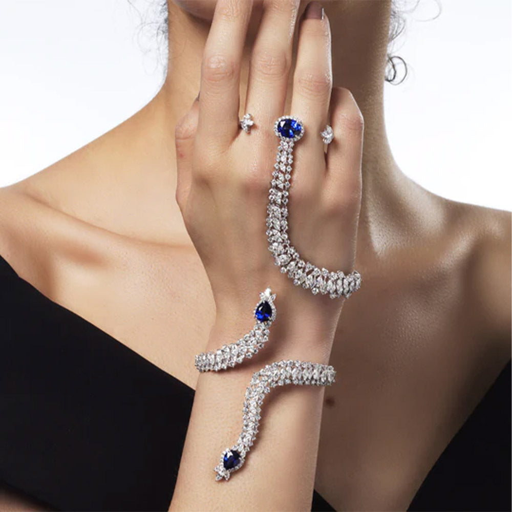 Demure Snake Blue Diamond Bracelet