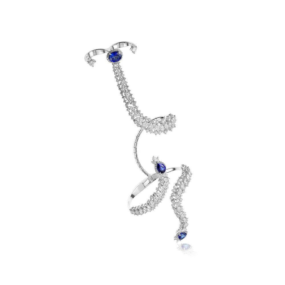 Demure Snake Blue Diamond Bracelet