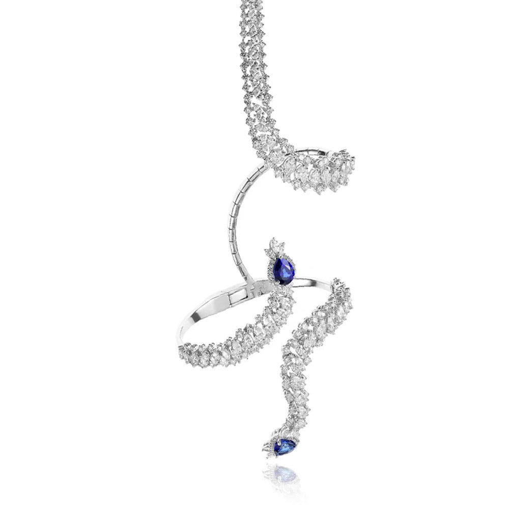 Demure Snake Blue Diamond Bracelet