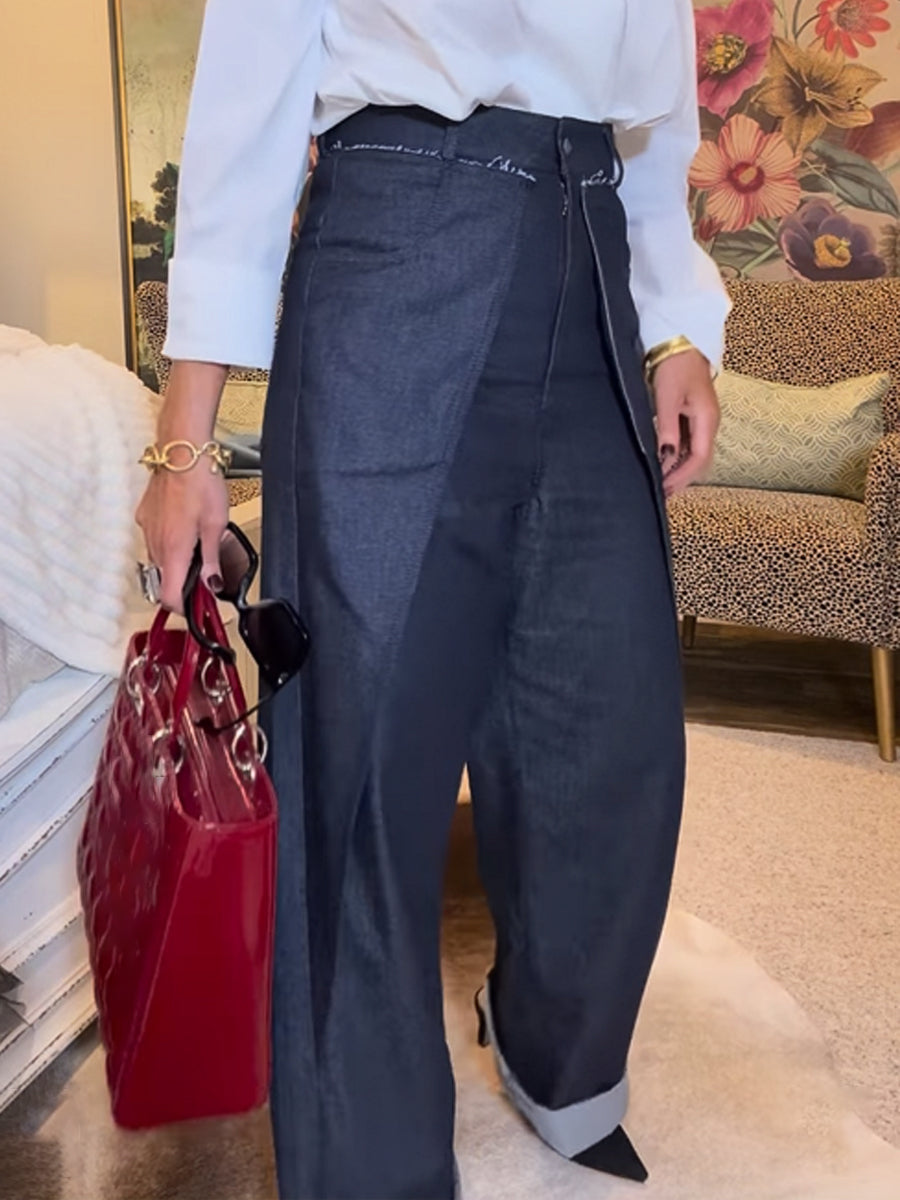 Denim High Waist Wide Leg Jeans