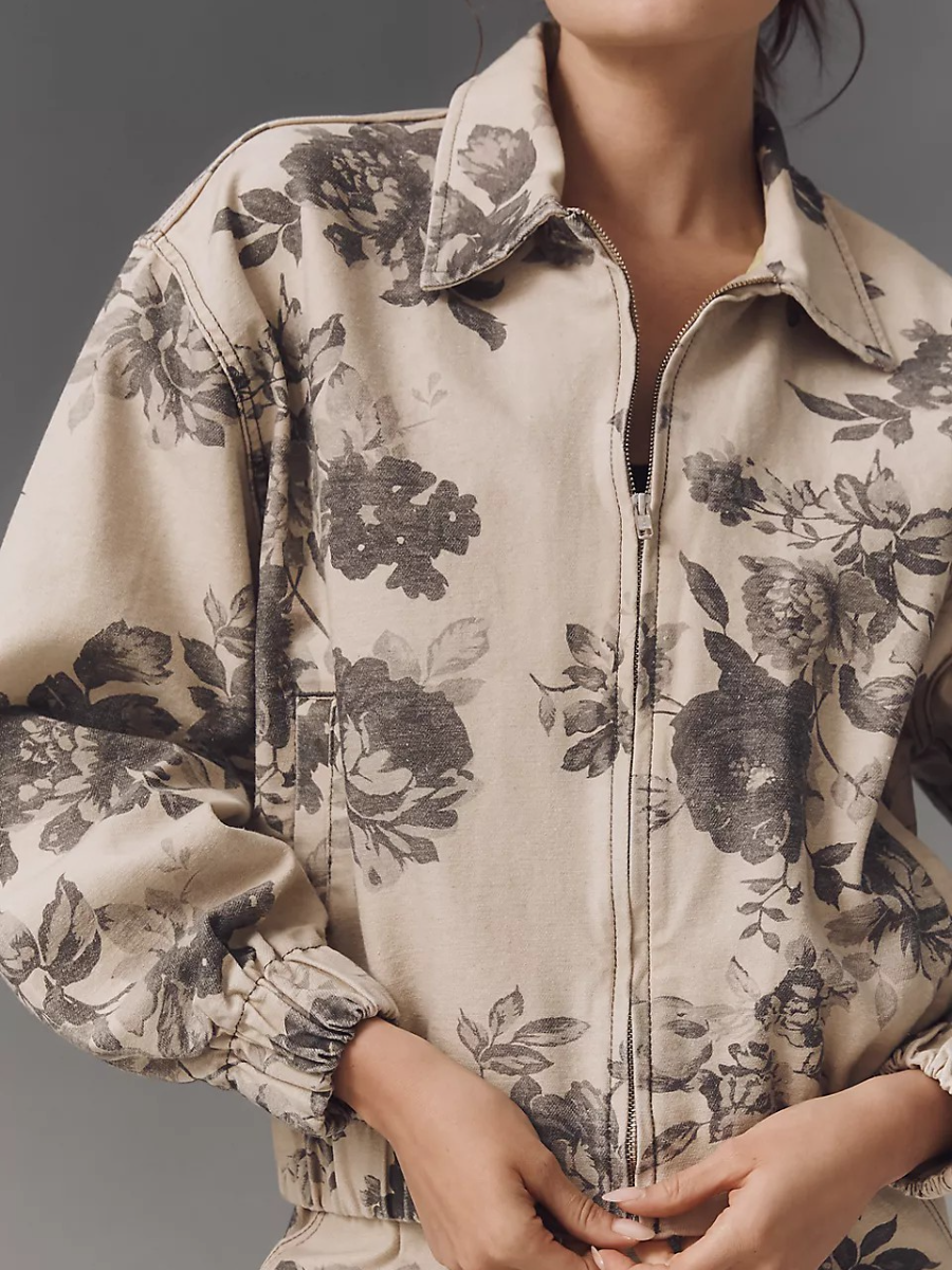 Floral Printed Bomber Jacket