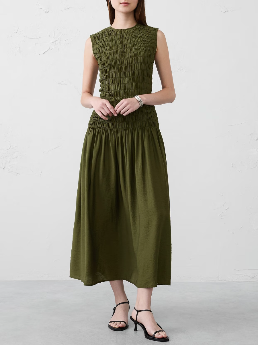 Smocked Bodice Maxi Dress