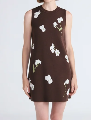 Chic Knit Floral Sweater Dress Set