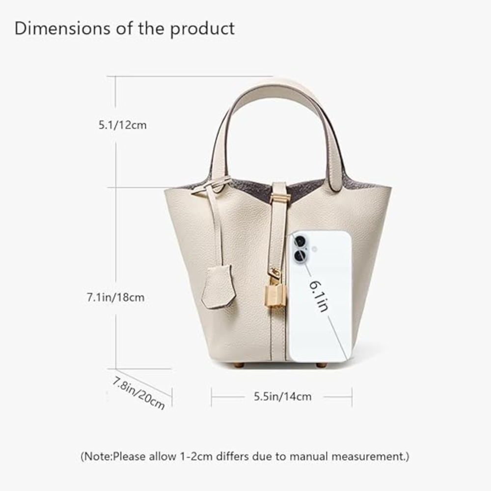Genuine Leather Bucket Bag