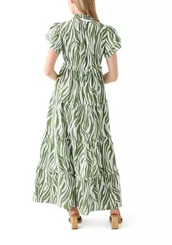 Flutter Sleeve Printed Maxi Dress
