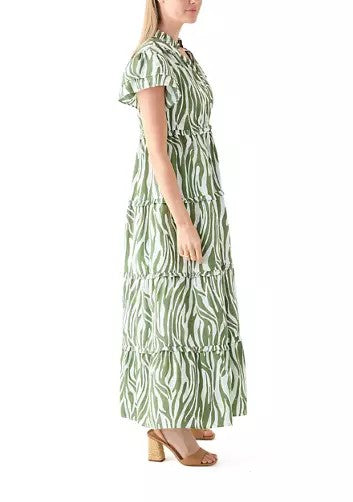Flutter Sleeve Printed Maxi Dress