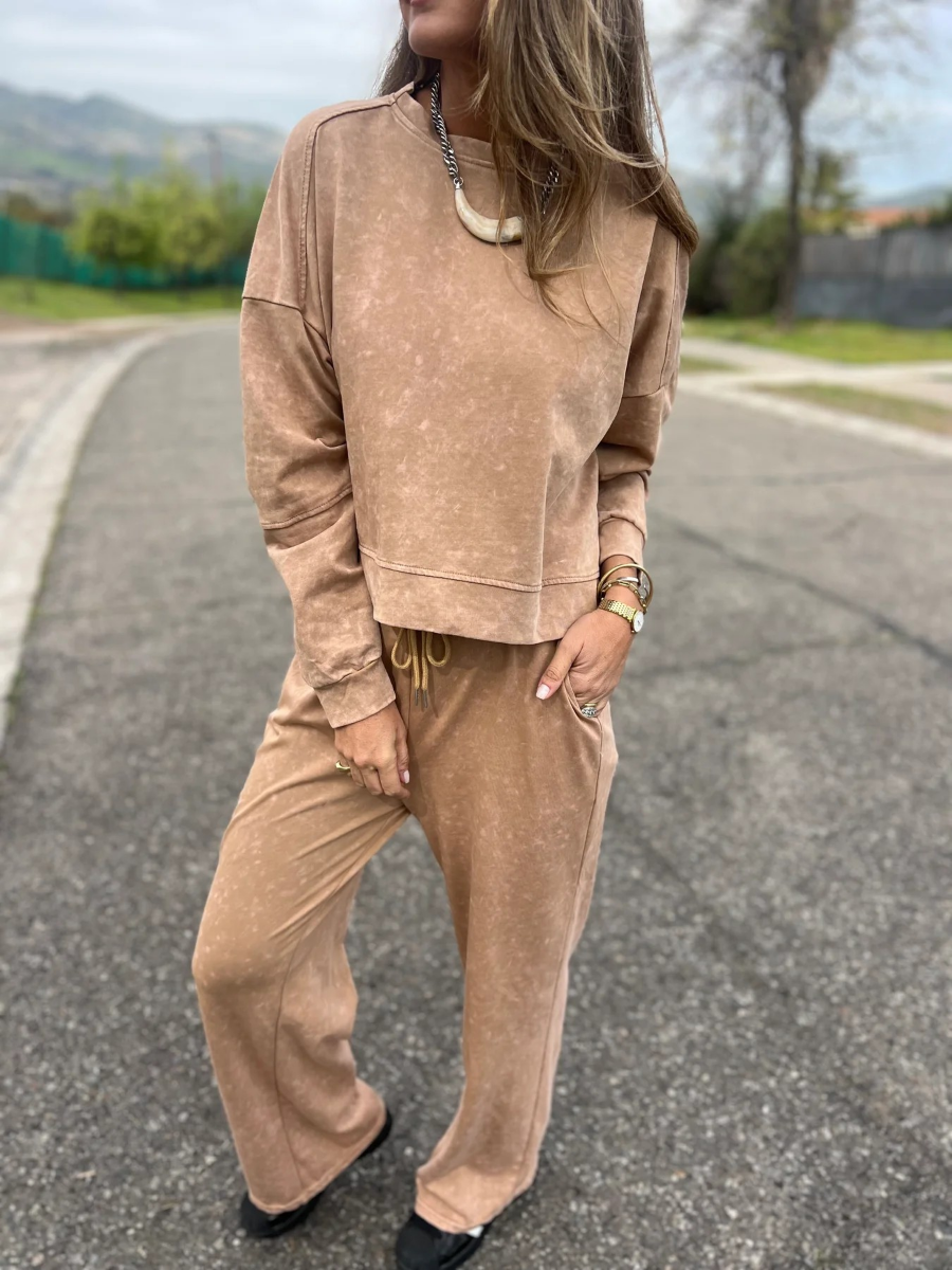 Tie Dye Cropped Sweatshirt Set