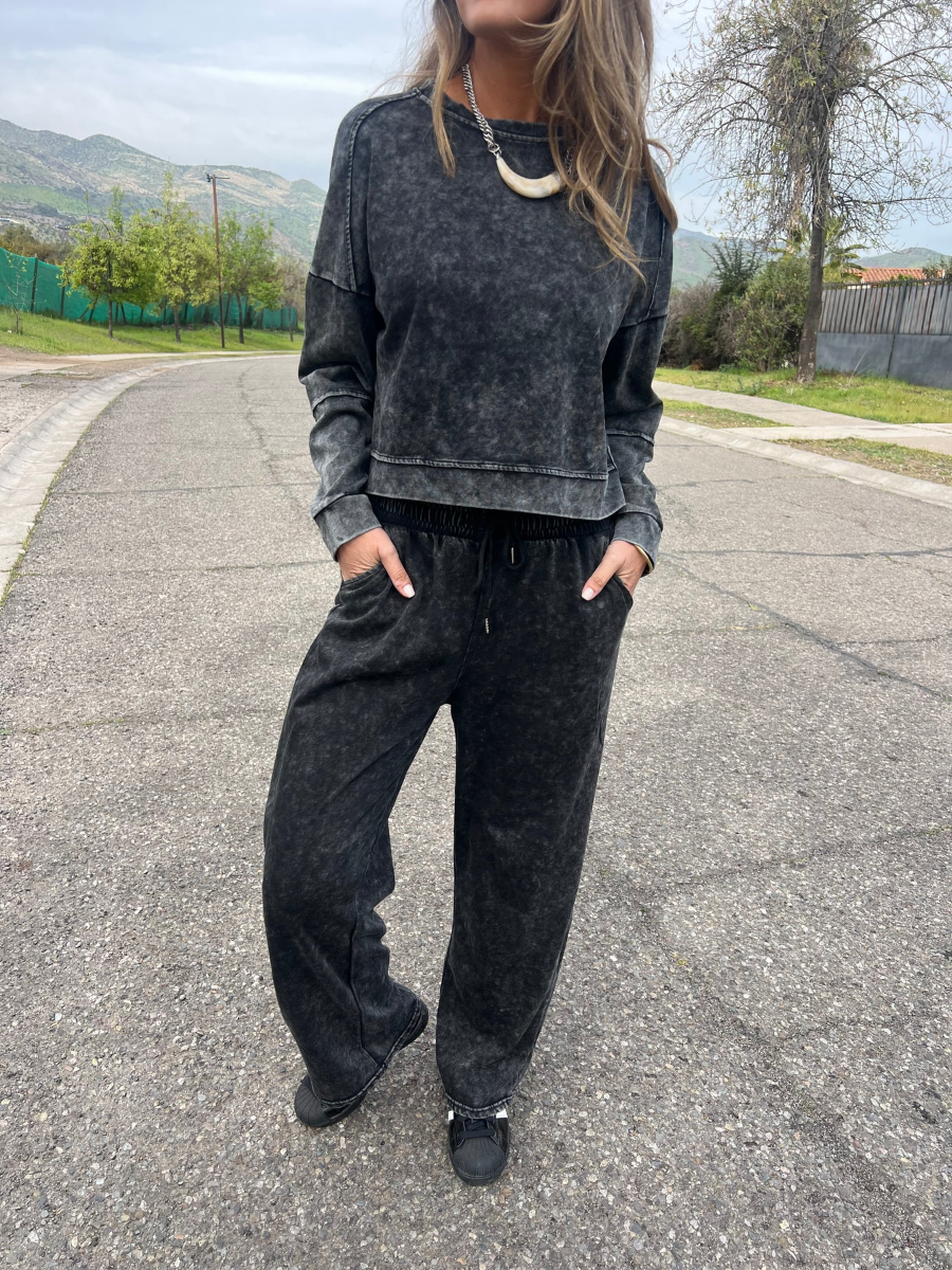 Tie Dye Cropped Sweatshirt Set