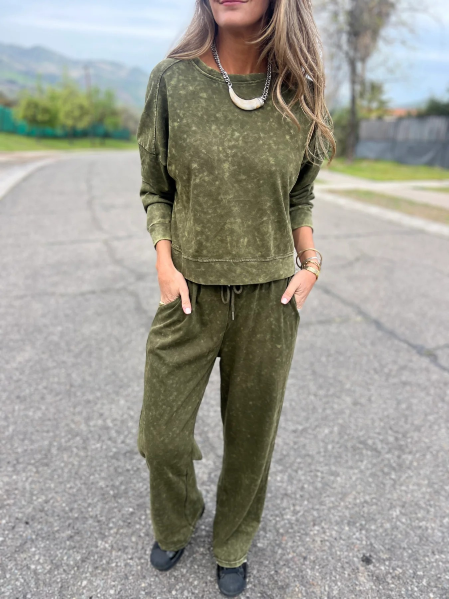 Tie Dye Cropped Sweatshirt Set