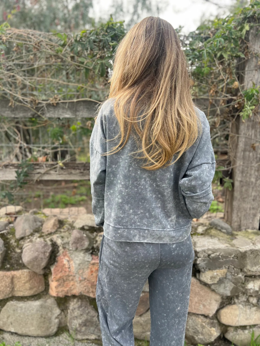 Tie Dye Cropped Sweatshirt Set