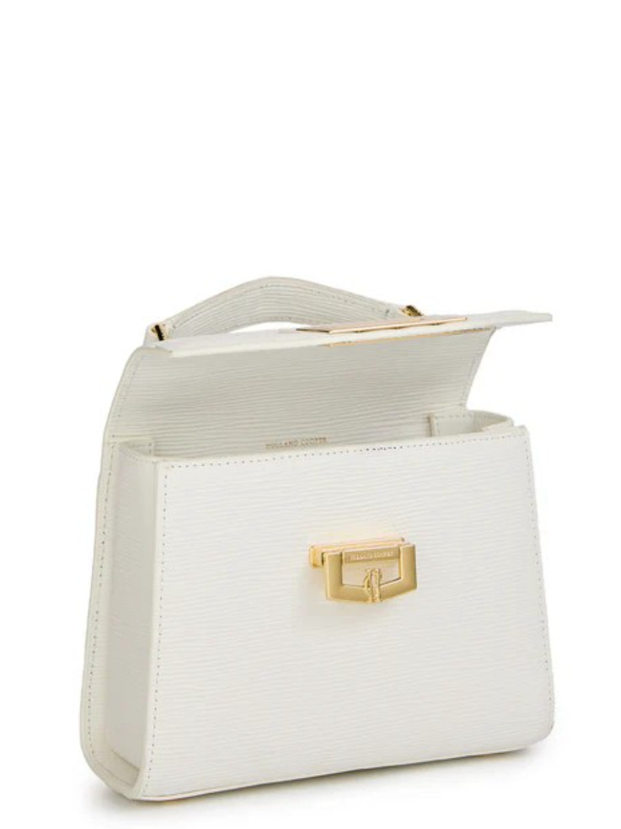 Gold Lock Textured Handbag