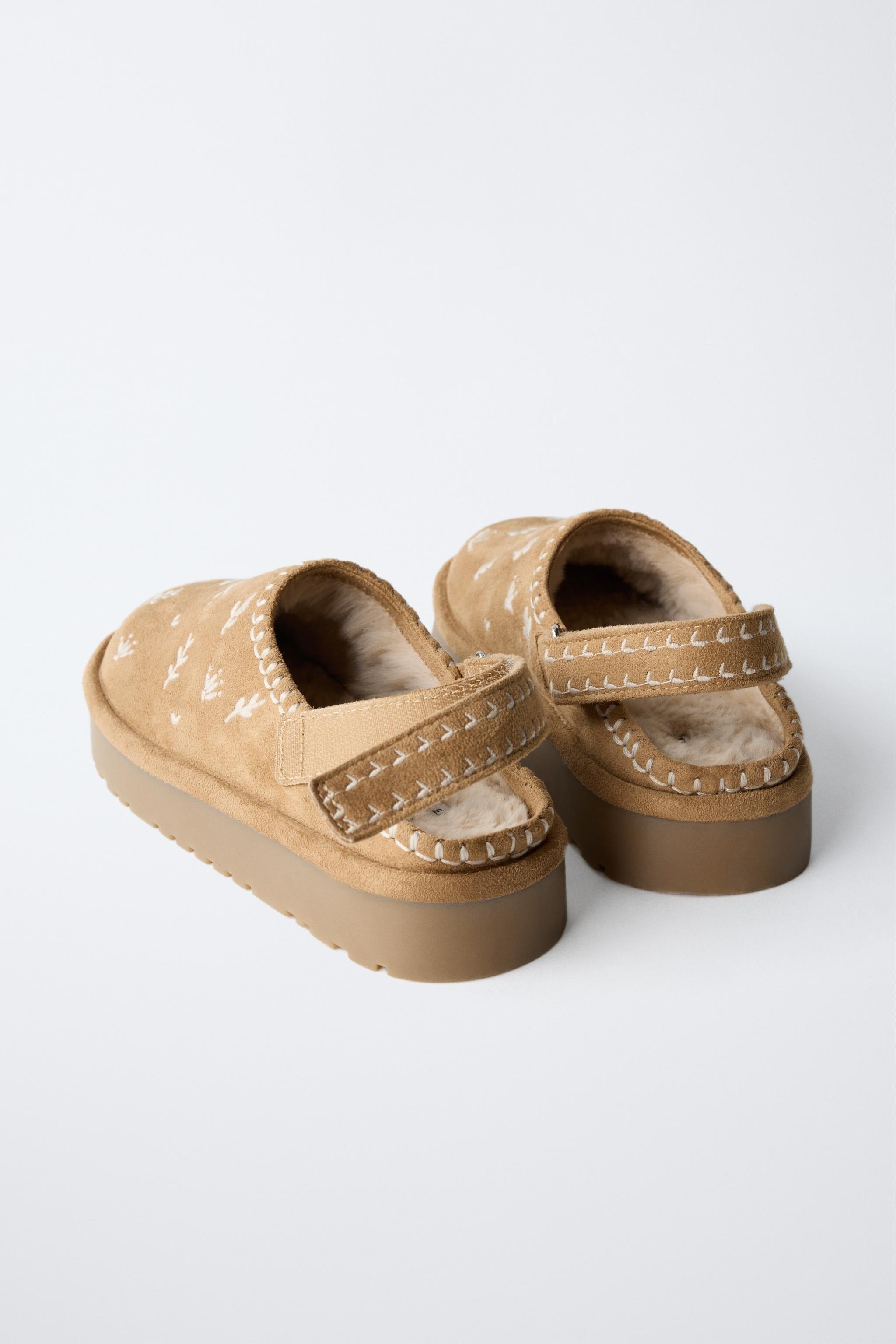 Adult Faux Fur Embroidered Clogs