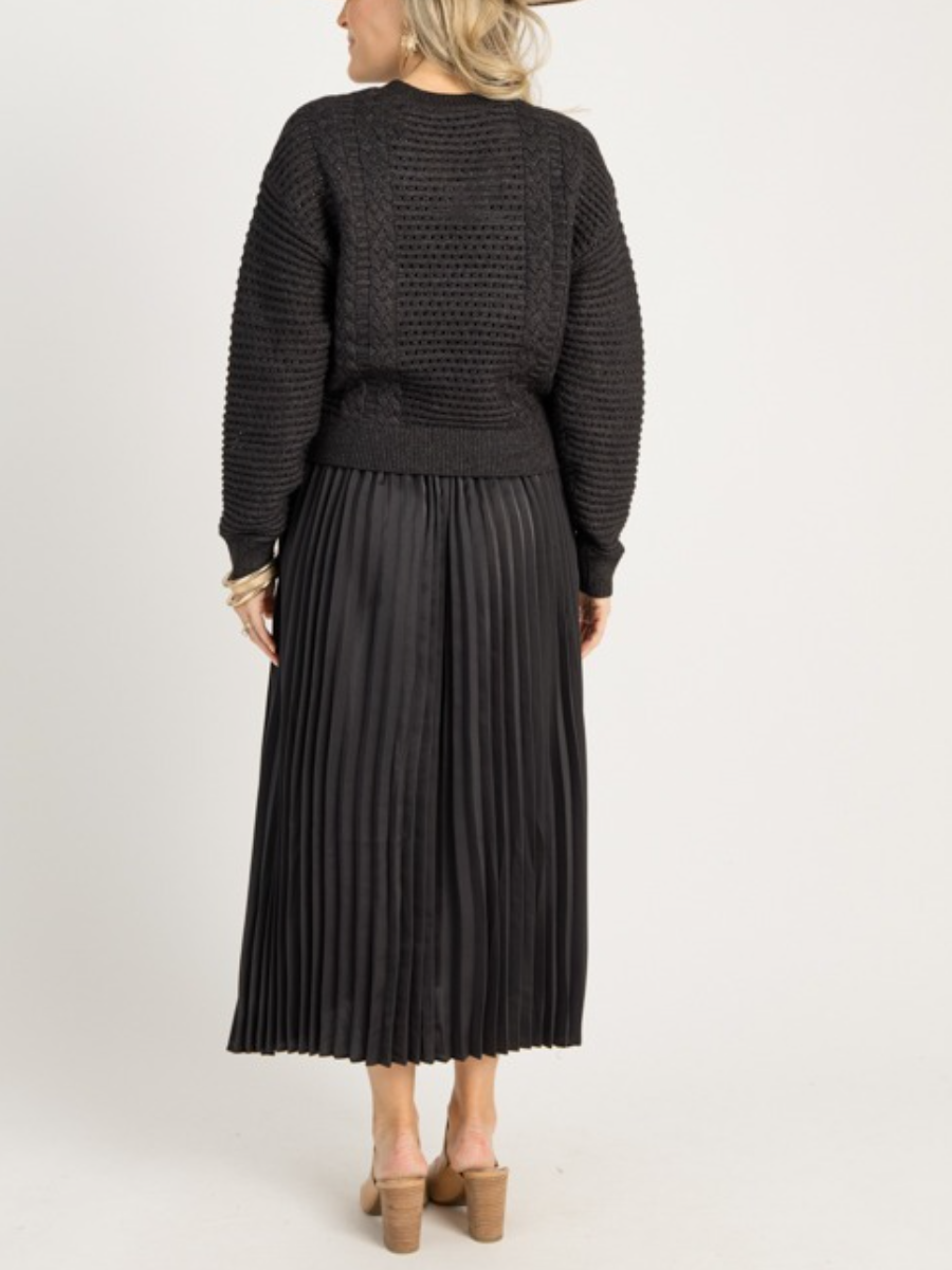 Pleated Maxi Sweater Set
