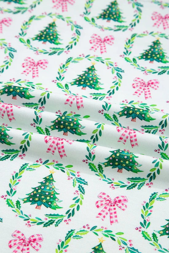 Christmas Trees And Bows Pajama Set