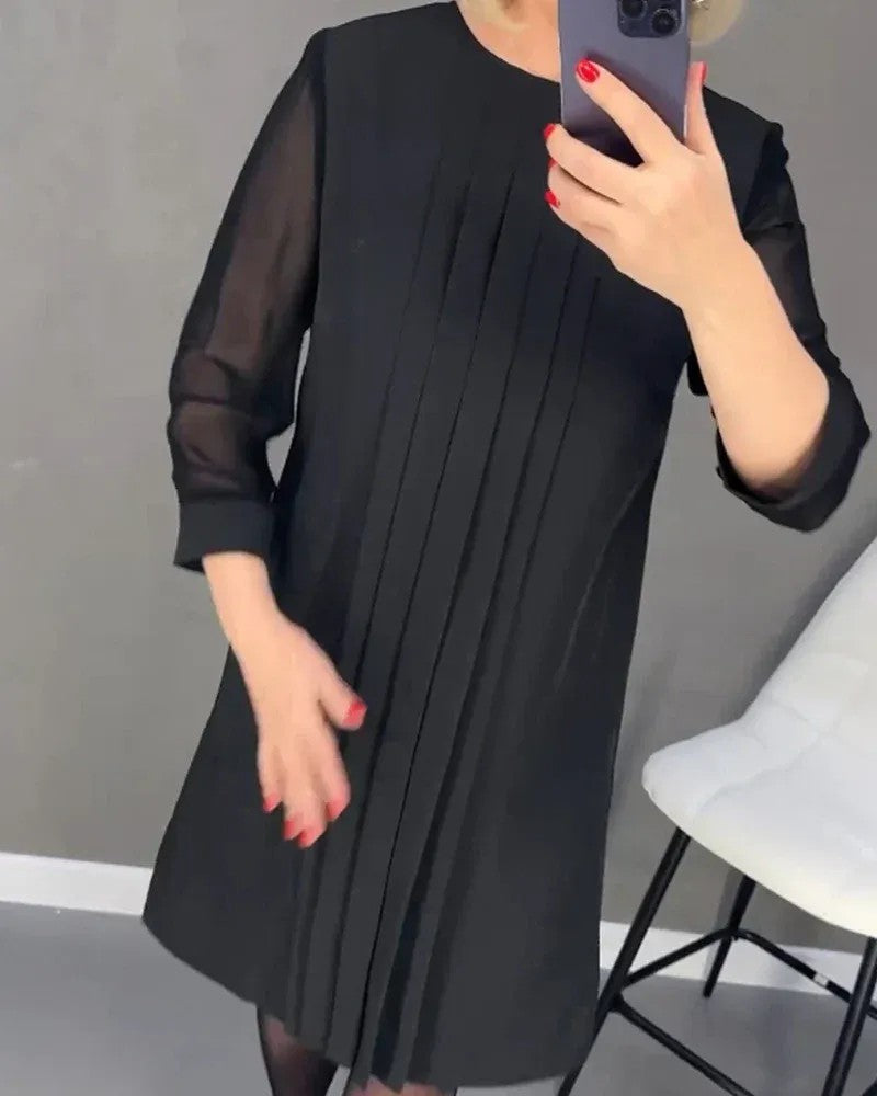 Pleated Knit Fabric Dress