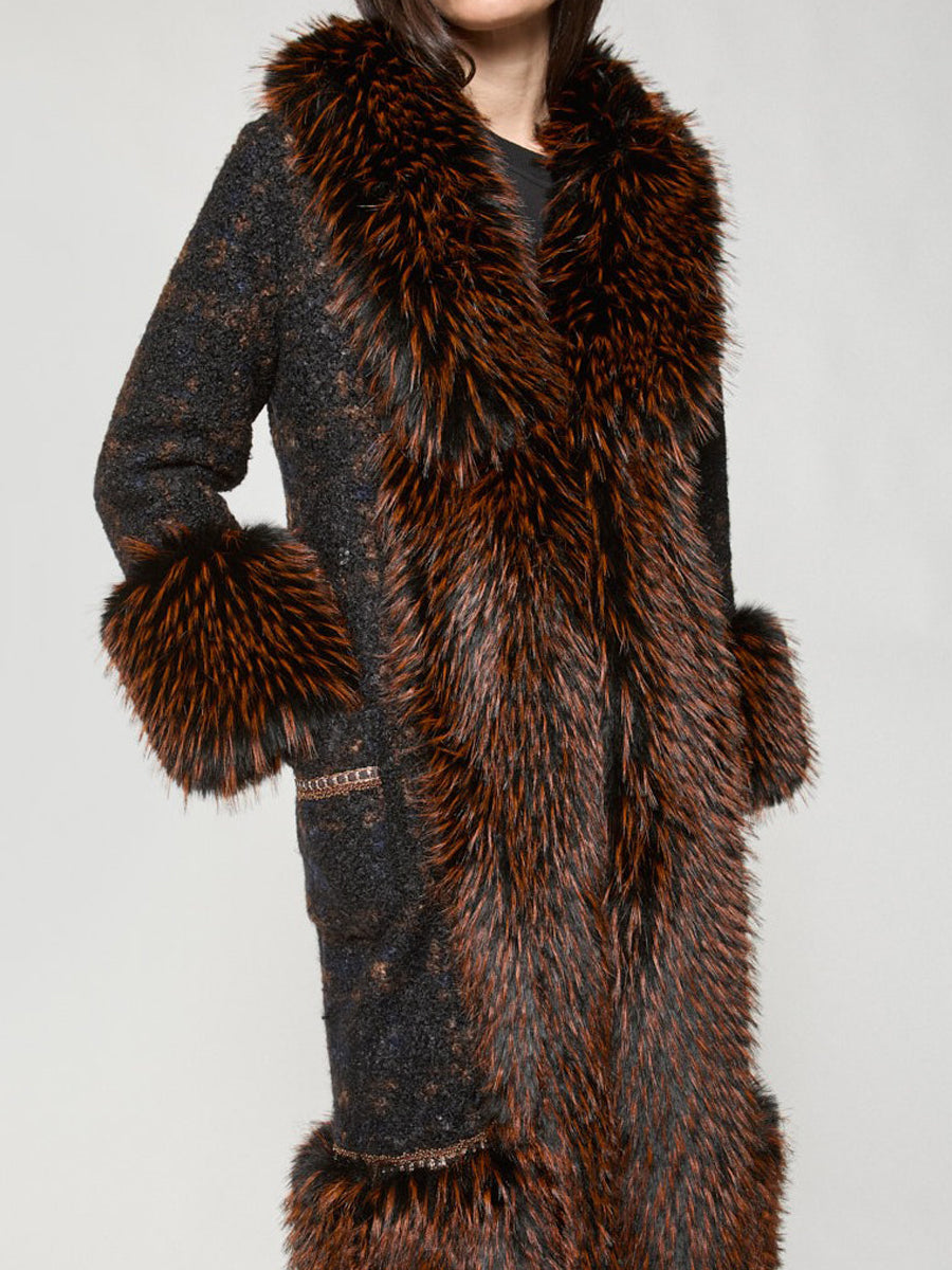 Fashion Patchwork Faux Fur Coat