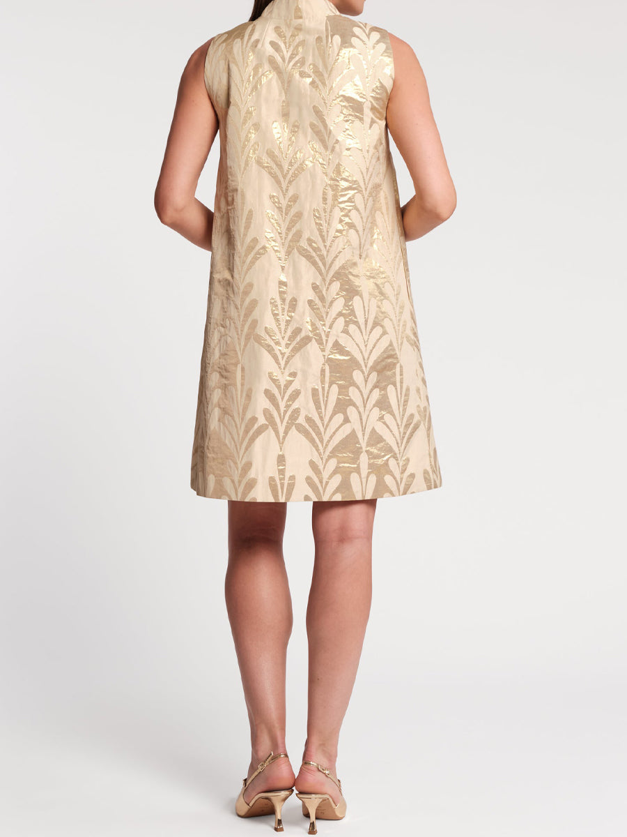 Sleek Neck Bows Sleeveless Mini Dress