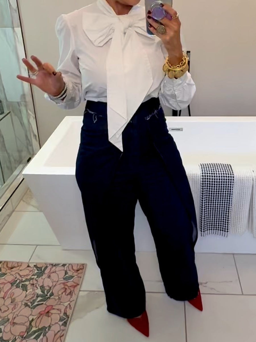 Denim High Waist Wide Leg Jeans