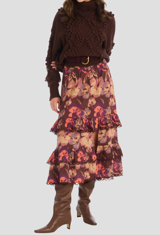Elegant Floral Skirt Outfit