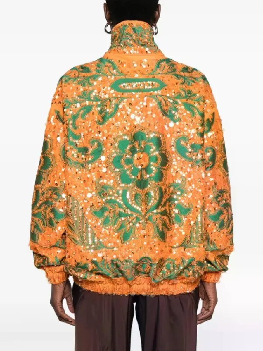 Sequin-embellished Bomber Jacket