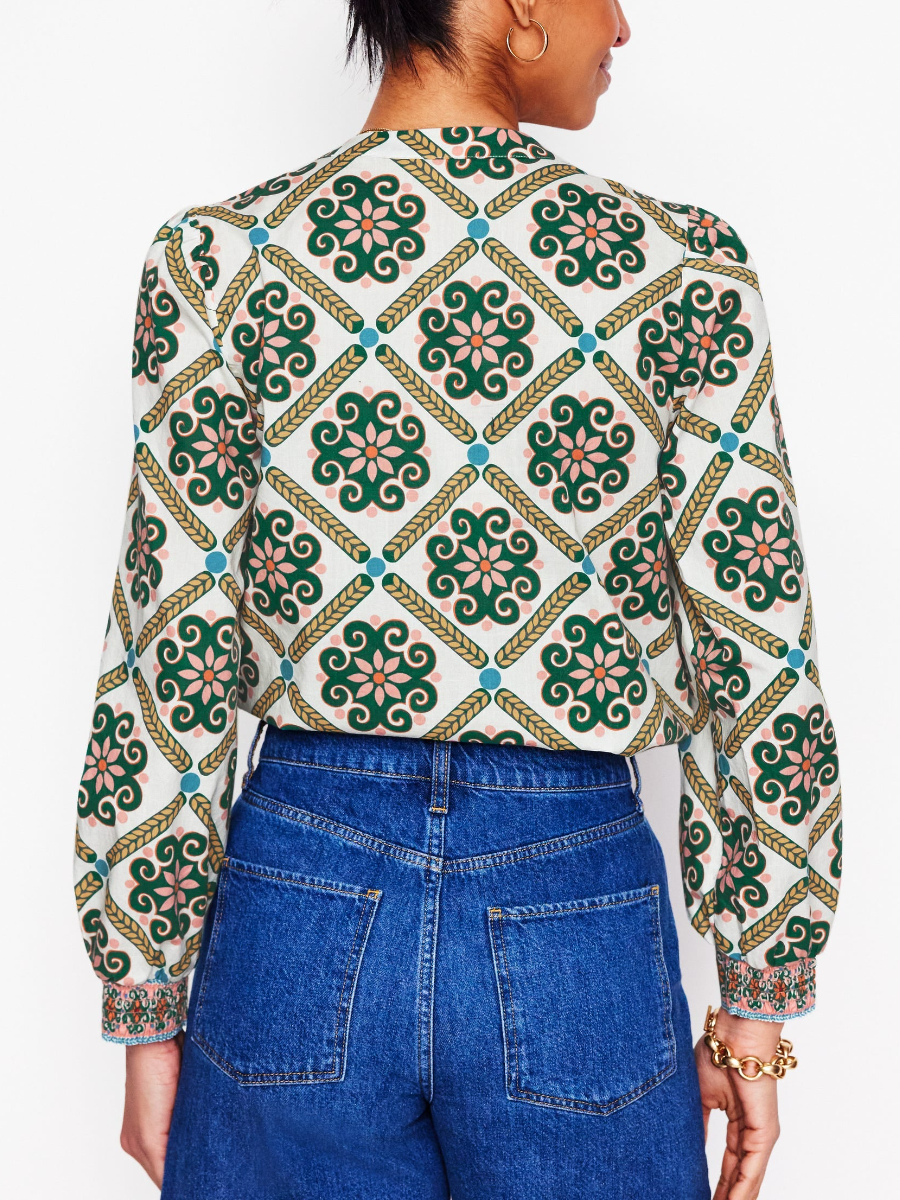Elegant Geometric Floral Top