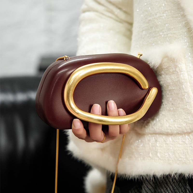 Vintage Metal Kipper Chain Crossbody Bag