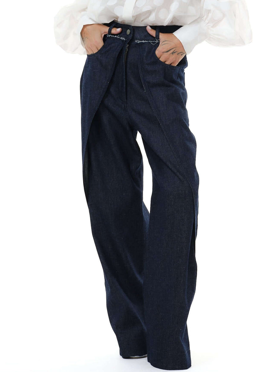 Denim High Waist Wide Leg Jeans