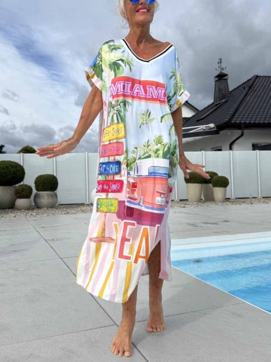 Boho Fun Print Resort Dress