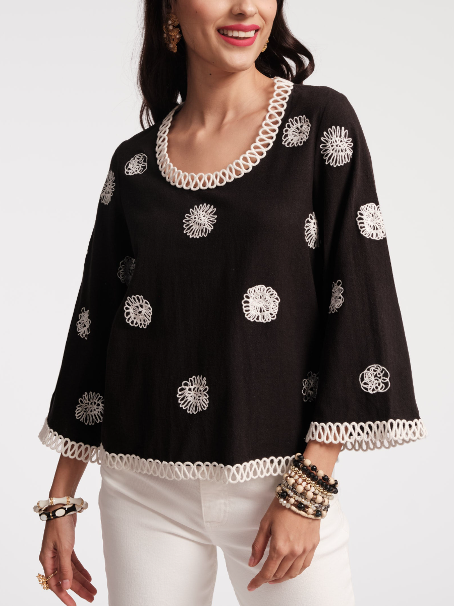 Delicate Floral Embroidered Top