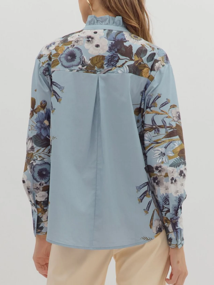Delicate Florals Button Blouse
