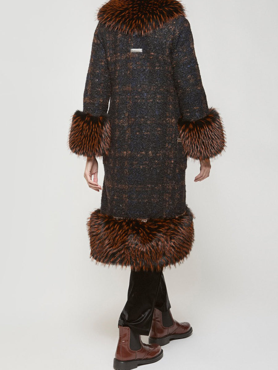 Fashion Patchwork Faux Fur Coat