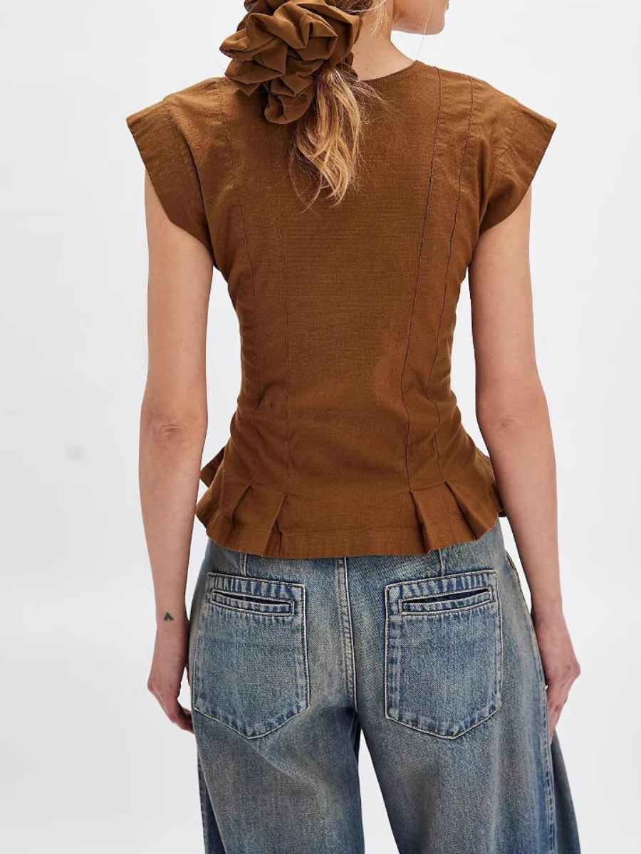 V-Neck Button-up Slim Vest