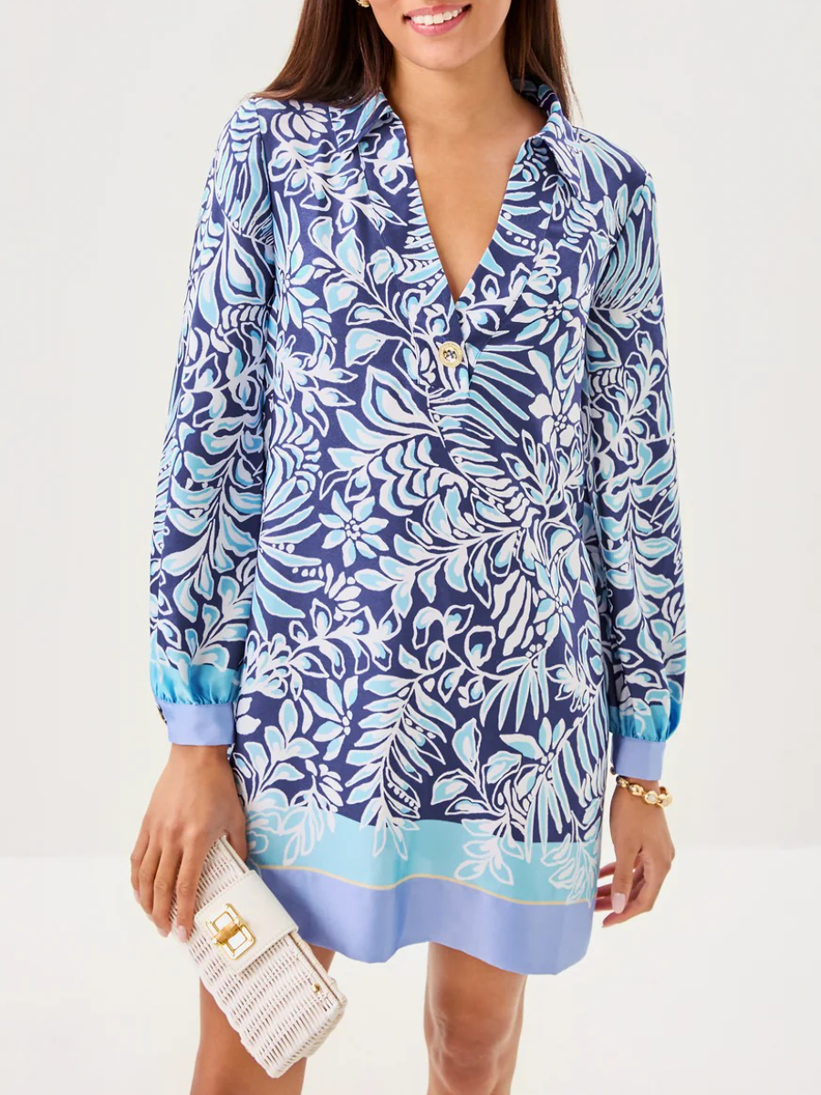 Elegant Botanical Shift Dress