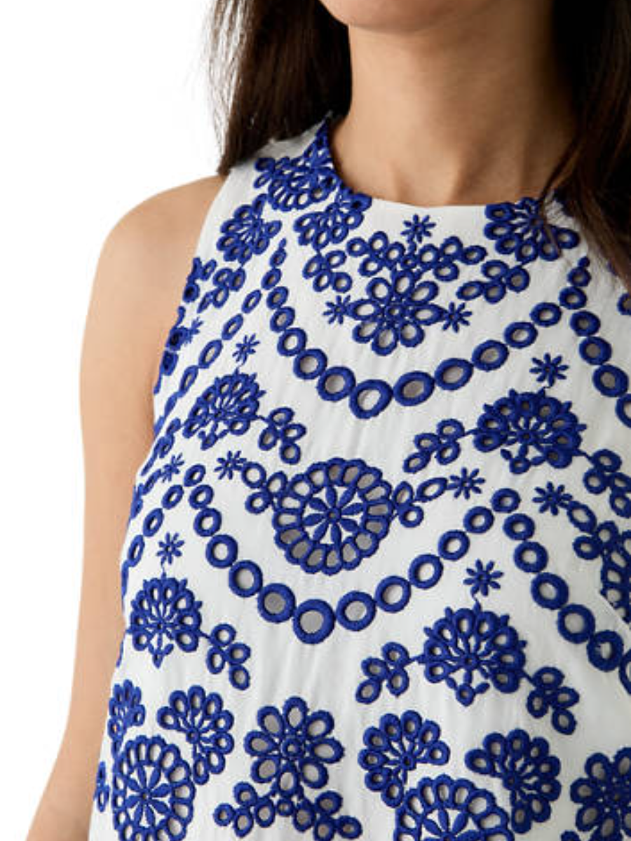 Ruffle Hem Print Sleeveless Dress