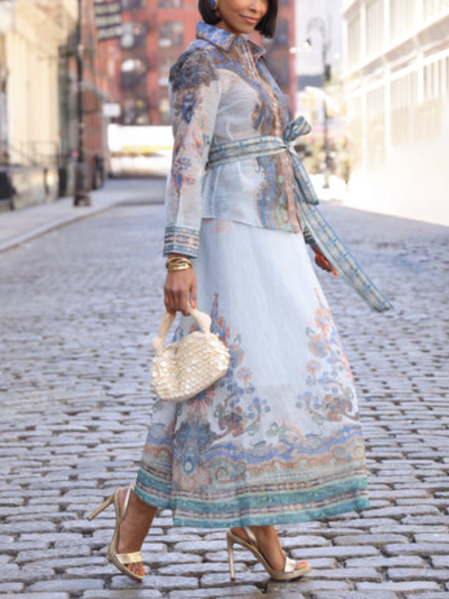Katherine Long Sleeve Button Down Set Dress