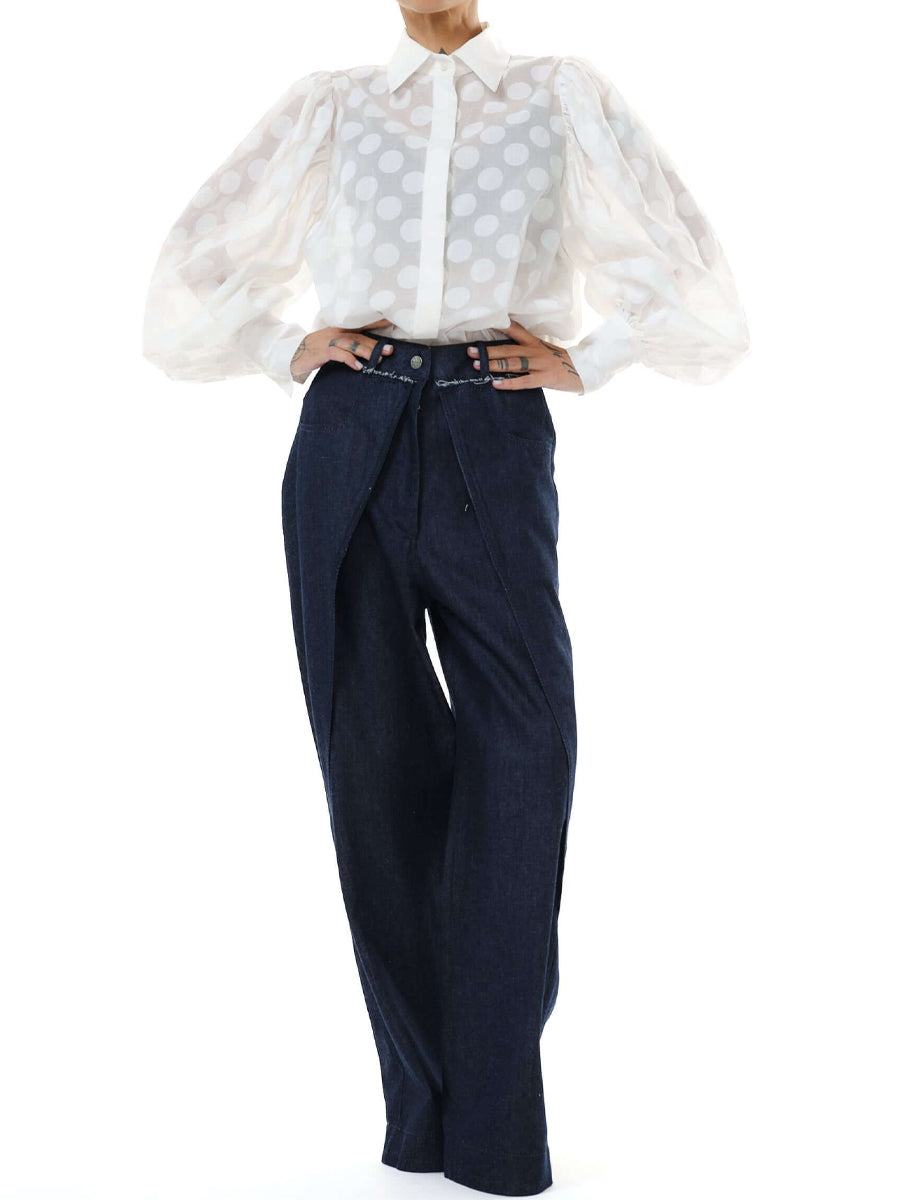 Denim High Waist Wide Leg Jeans