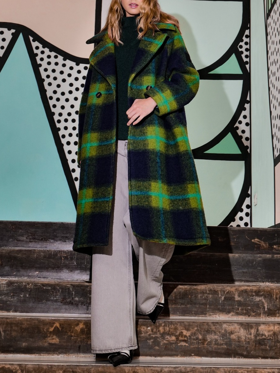 Plaid Oversized Trench Coat