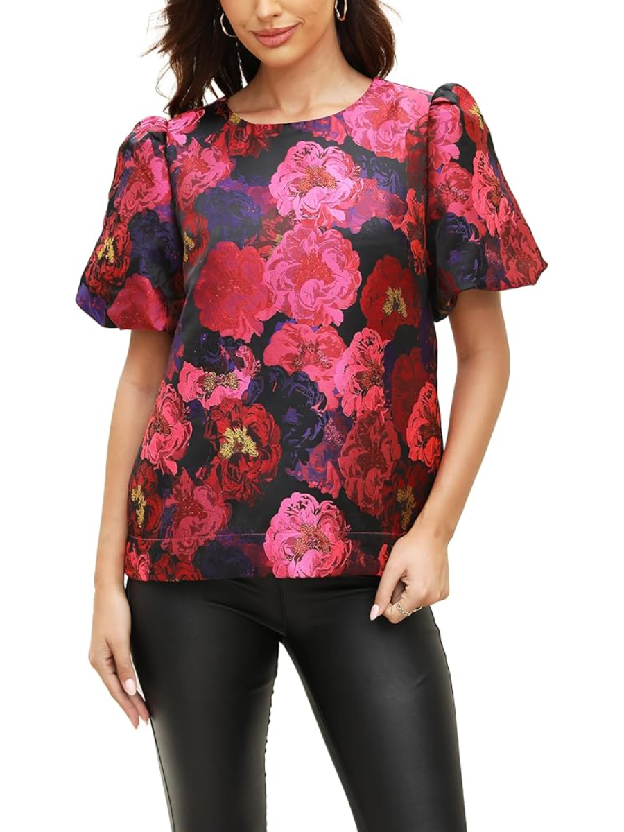Women's Floral Jacquard Shirt