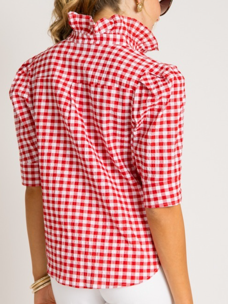 Jodie Shirt, Red Gingham