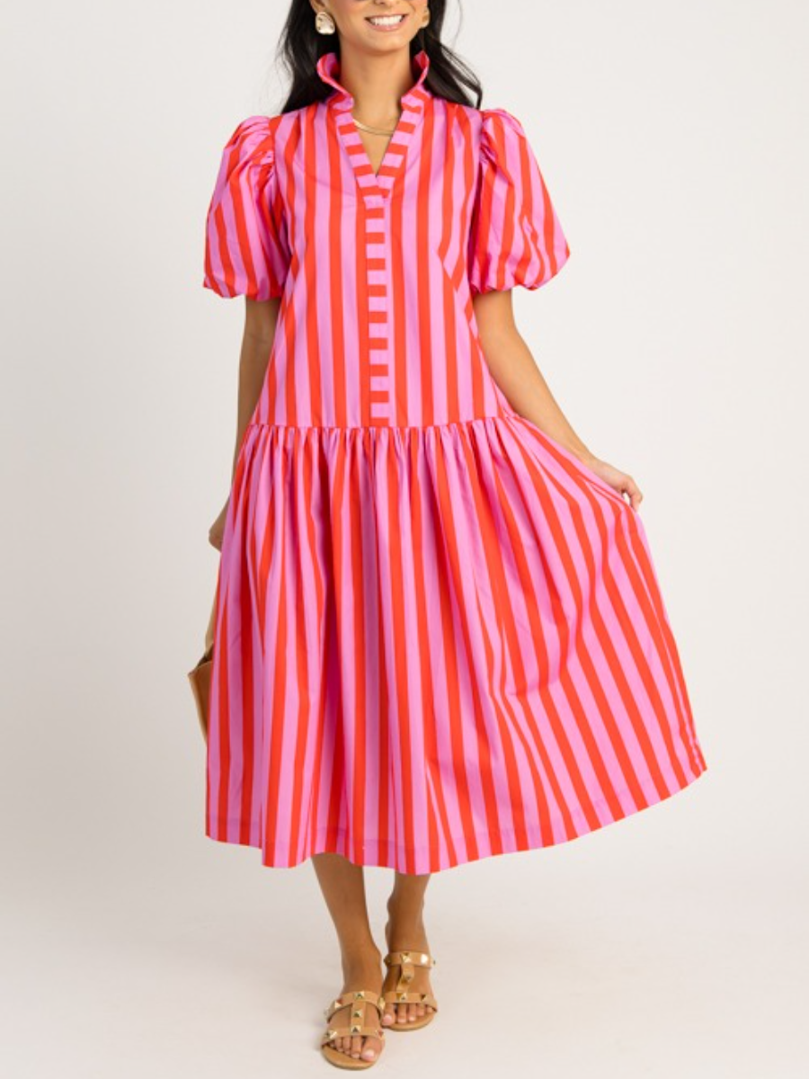 Bold Stripe Midi Dress